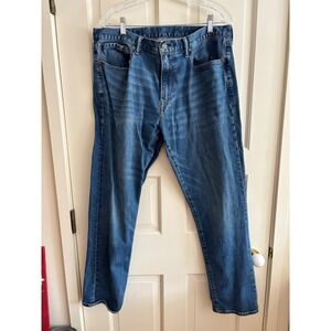 GAP Athletic Taper Jeans Mens 36x32 Medium Wash Denim Stretch Comfort